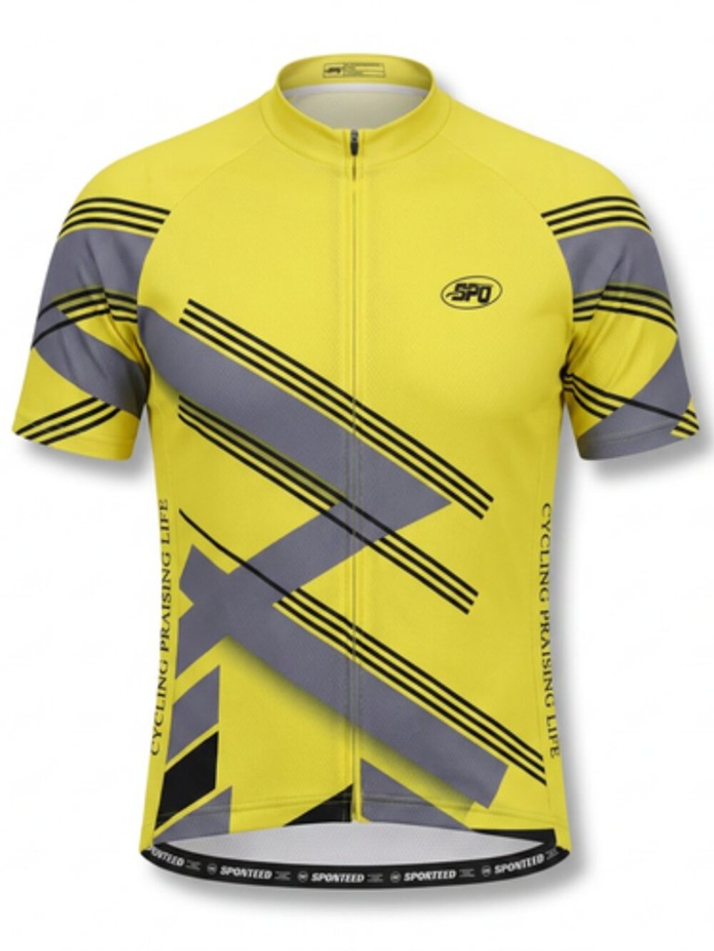 SPONEED Cycling Jersey Mens XXL Bicycle Full Zip YELLOW